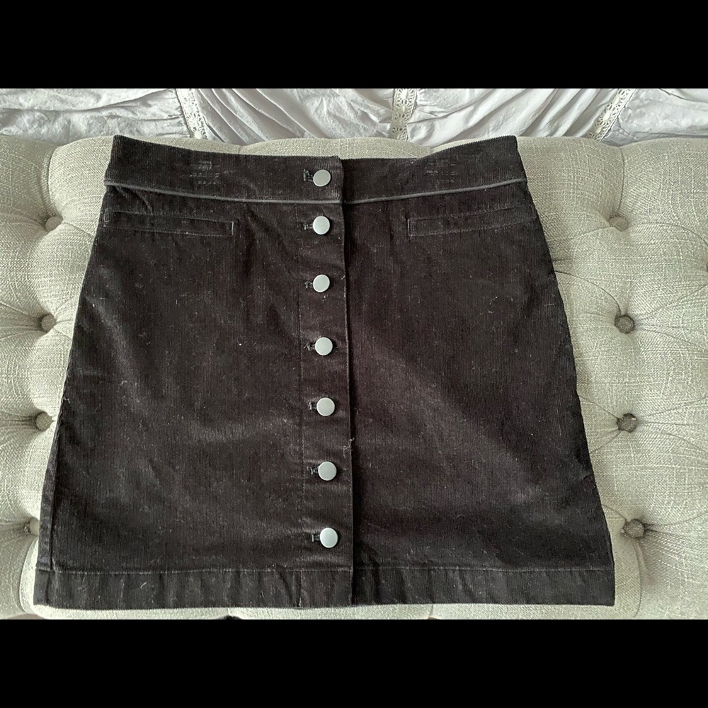 Wilfred Black Corduroy Skirt - Size 10